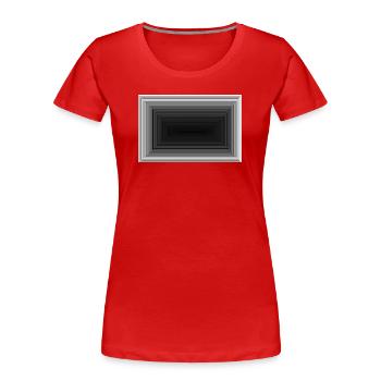 Schwarzer Grauton Tunnel Muster - Frauen Premium Bio T-Shirt - Rot - Vorne - Mia (176cm)