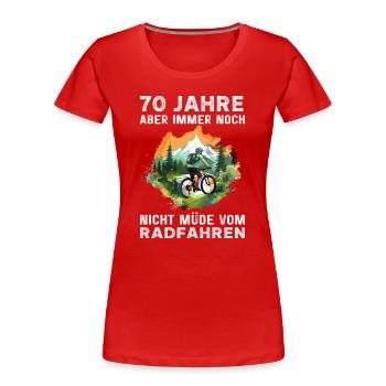 70 Geburtstag Radfahrer Bike Fahrradfahrer - Frauen Premium Bio T-Shirt - Rot - Vorne - Mia (176cm)
