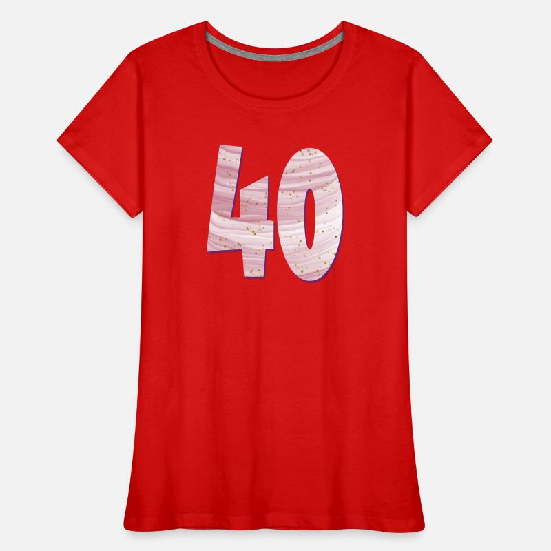 ZAHL 40 VIERZIG - VIERZIGJÄHRIGE GEBURTSTAG Frauen Premium Bio T-Shirt