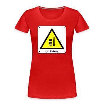 Heat - Women's Premium Organic T-Shirt - red - Front - Mia (176cm)