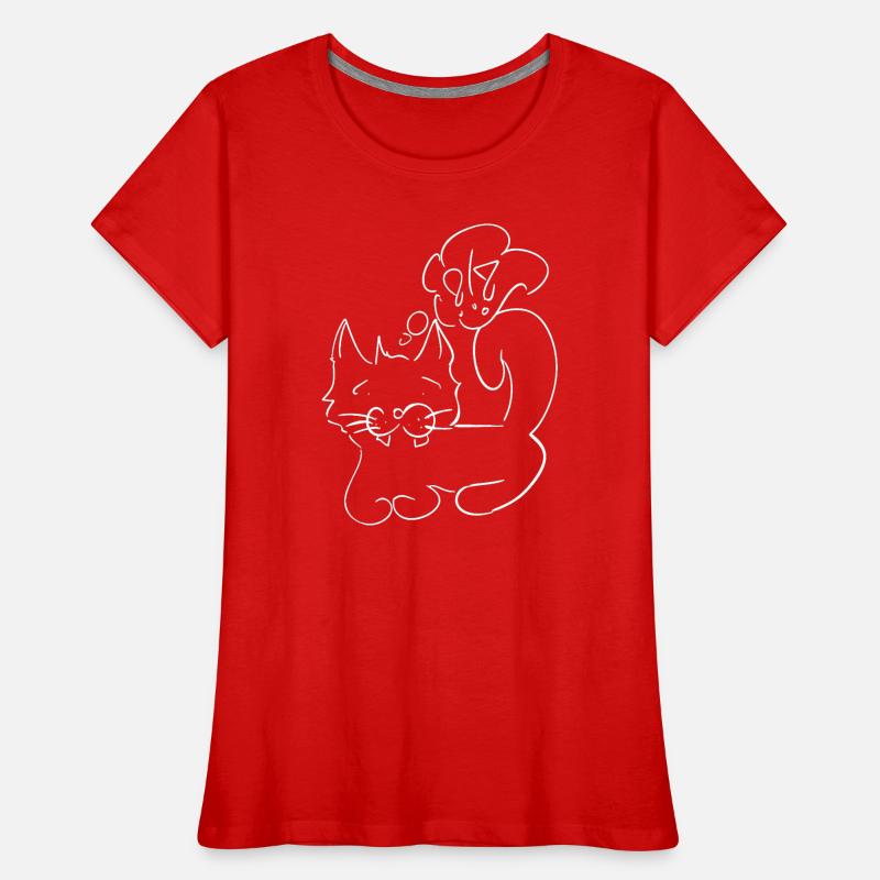 Cat white Frauen Premium Bio T-Shirt