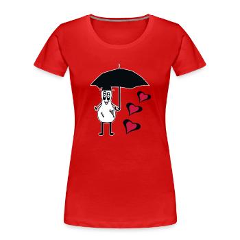 Halloween Ghost Umbrella Hearts Fantasy - Women's Premium Organic T-Shirt - red - Front - Mia (176cm)