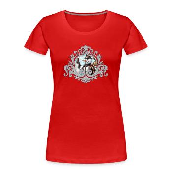 Snowman in time! - Women's Premium Organic T-Shirt - red - Front - Mia (176cm)
