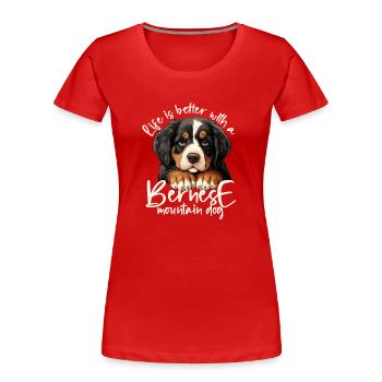 Berner Sennenhund - Frauen Premium Bio T-Shirt - Rot - Vorne - Mia (176cm)