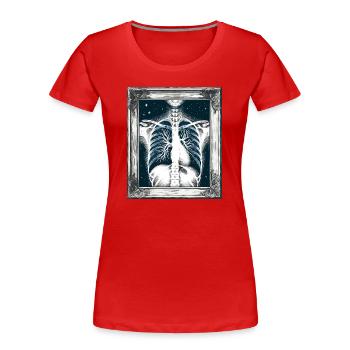 Art médical Thoracique Peinture Radiologie - T-shirt bio Premium Femme - rouge - Devant - Mia (176cm)