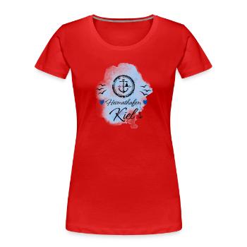 Kiel Liebe Heimathafen mit Anker - Frauen Premium Bio T-Shirt - Rot - Vorne - Mia (176cm)