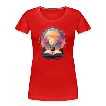 Books Nerd - Women's Premium Organic T-Shirt - red - Front - Mia (176cm)