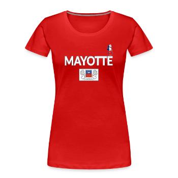 T SHIRT MAYOTTE - T-shirt bio Premium Femme - rouge - Devant - Mia (176cm)