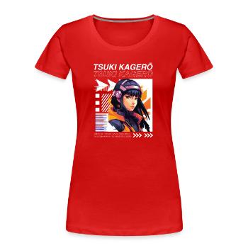 Heldin Neo-Cyber Anime DJ - Frauen Premium Bio T-Shirt - Rot - Vorne - Mia (176cm)