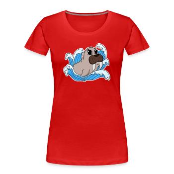 Sceau de morse - T-shirt bio Premium Femme - rouge - Devant - Mia (176cm)