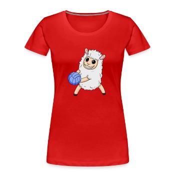 Mouton de volley-ball - T-shirt bio Premium Femme - rouge - Devant - Mia (176cm)