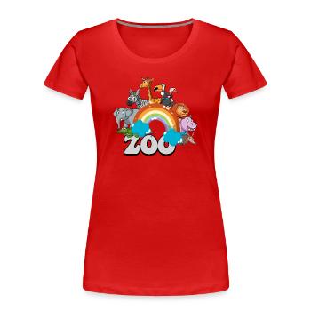 Rainbow Zoo Parade - Women's Premium Organic T-Shirt - red - Front - Mia (176cm)