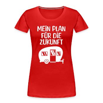 Wanderlust Camping Chillen Wohnwagen Statement - Frauen Premium Bio T-Shirt - Rot - Vorne - Mia (176cm)