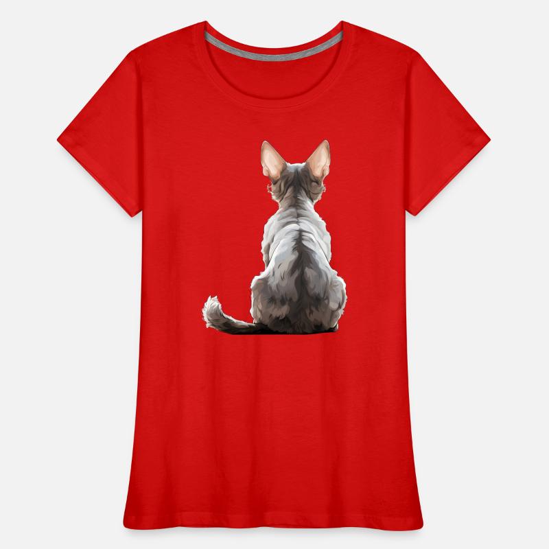 Chat Devon Rex T-shirt bio Premium Femme