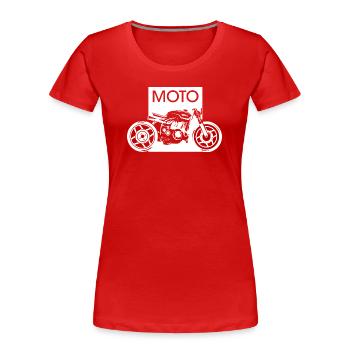 Moto Graphic Garage Custom Workshop Biker Motorcycle - Women's Premium Organic T-Shirt - red - Front - Mia (176cm)