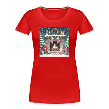 Weihnachts Design 4 - Frauen Premium Bio T-Shirt - Rot - Vorne - Mia (176cm)