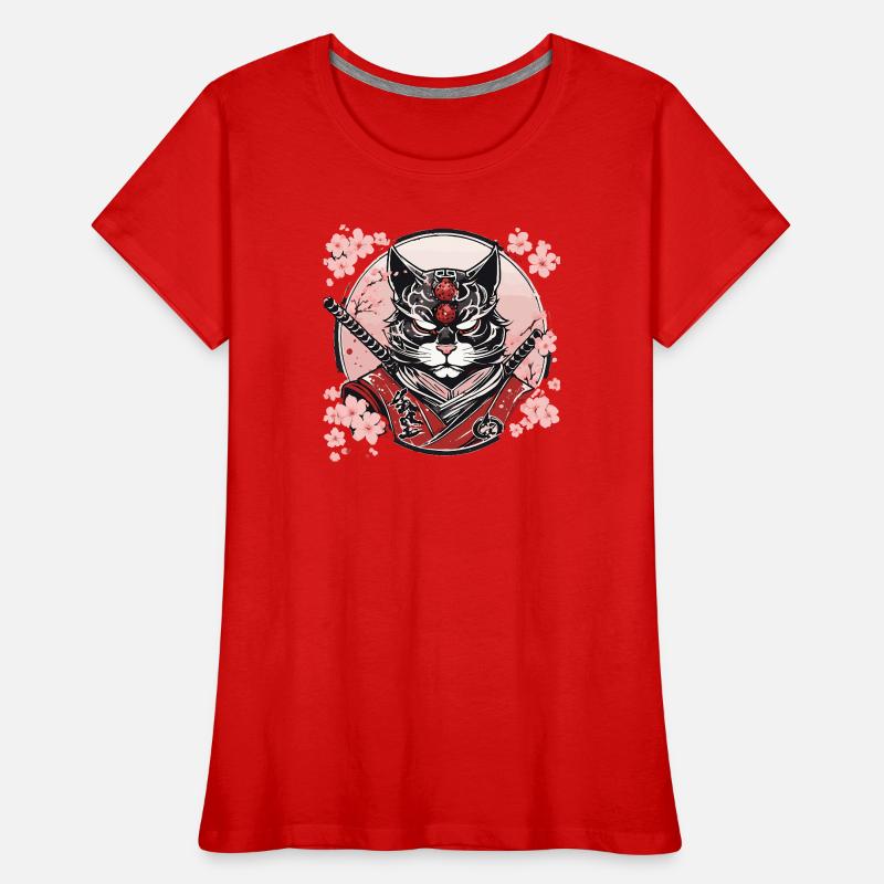 Dämonischer Kawaii Neko Samurai : Katzen-Samurai Frauen Premium Bio T-Shirt