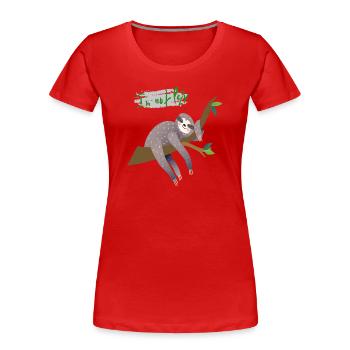 Sloth i'm not lazy - Women's Premium Organic T-Shirt - red - Front - Mia (176cm)