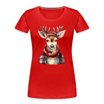 Ô cerf ! - T-shirt bio Premium Femme - rouge - Devant - Mia (176cm)