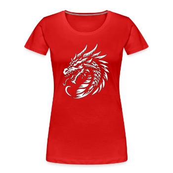 Dragonemblem - Frauen Premium Bio T-Shirt - Rot - Vorne - Mia (176cm)