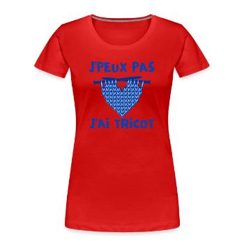 tricot, tricoter, laine - T-shirt bio Premium Femme - rouge - Devant - Mia (176cm)