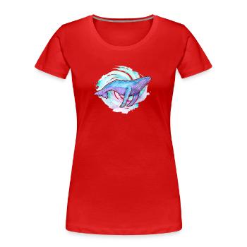Buckelwal Aquarell - Frauen Premium Bio T-Shirt - Rot - Vorne - Mia (176cm)