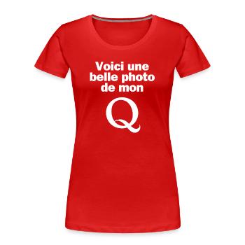 photo, selfie, photographe - T-shirt bio Premium Femme - rouge - Devant - Mia (176cm)