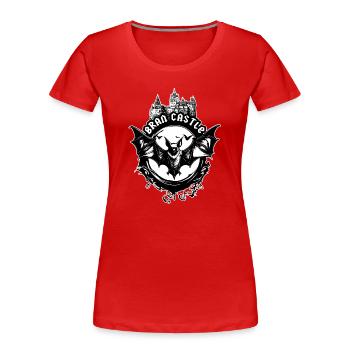 Château de Bran, Roumanie - Dracula - T-shirt bio Premium Femme - rouge - Devant - Mia (176cm)