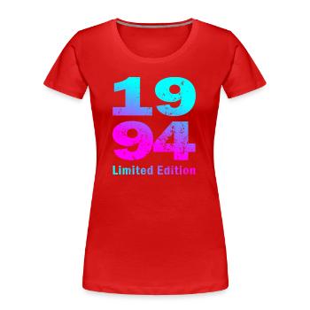 Birthday, born in 1994 limited edition - Women's Premium Organic T-Shirt - red - Front - Mia (176cm)