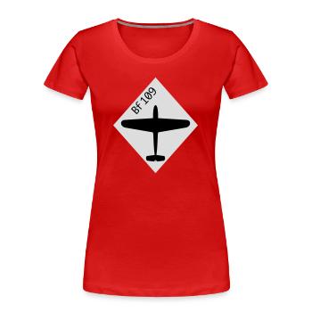 Bf 109 | Me 109 fighter plane - Women's Premium Organic T-Shirt - red - Front - Mia (176cm)