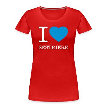 I LOVE SESTRIERE - Women's Premium Organic T-Shirt - red - Front - Mia (176cm)