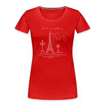 Love in Paris - T-shirt bio Premium Femme - rouge - Devant - Mia (176cm)