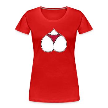 Arsch Herz Liebe - Frauen Premium Bio T-Shirt - Rot - Vorne - Mia (176cm)