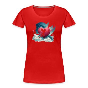 Cupid Archer Heart Artwork - Women's Premium Organic T-Shirt - red - Front - Mia (176cm)