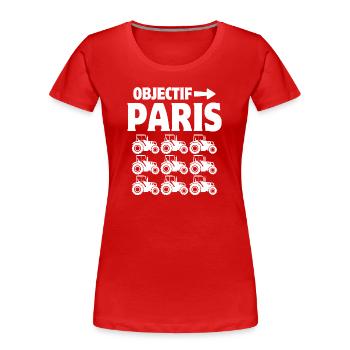 agriculteur, agriculture, paysan, fermier - T-shirt bio Premium Femme - rouge - Devant - Mia (176cm)