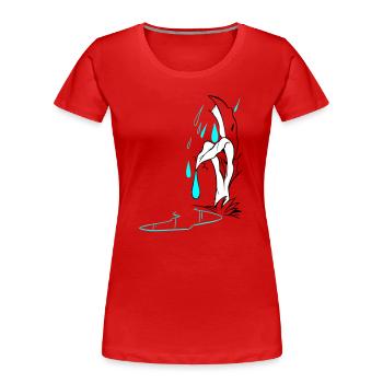 Drop illustration - Women's Premium Organic T-Shirt - red - Front - Mia (176cm)