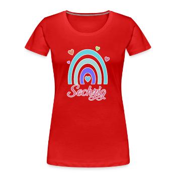 60. Geburtstag Regenbogen Vintage - Frauen Premium Bio T-Shirt - Rot - Vorne - Mia (176cm)