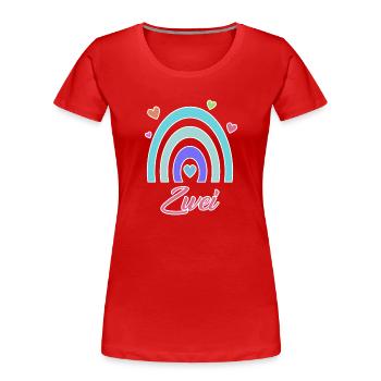 2. Geburtstag Regenbogen Vintage - Frauen Premium Bio T-Shirt - Rot - Vorne - Mia (176cm)