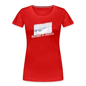 La nature appelle l’hiver - T-shirt bio Premium Femme - rouge - Devant - Mia (176cm)