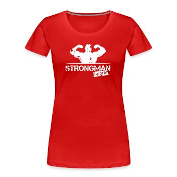 Icône d’entraînement de club d’équipe de logo de sport d’homme fort - T-shirt bio Premium Femme - rouge - Devant - Mia (176cm)