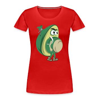 funny avocado hiking nature forest icon icon - Women's Premium Organic T-Shirt - red - Front - Mia (176cm)