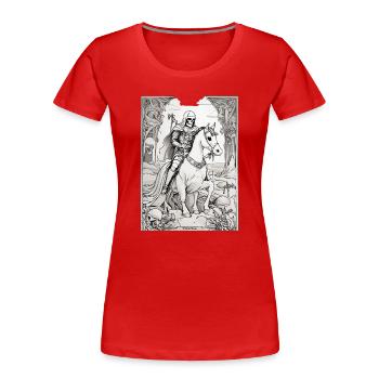Todesreiter Tarot Illustration - Frauen Premium Bio T-Shirt - Rot - Vorne - Mia (176cm)