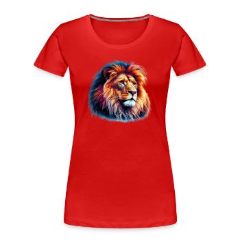 Lion - T-shirt bio Premium Femme - rouge - Devant - Mia (176cm)