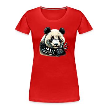 Panda - Women's Premium Organic T-Shirt - red - Front - Mia (176cm)