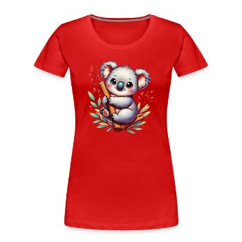 Koala - T-shirt bio Premium Femme - rouge - Devant - Mia (176cm)