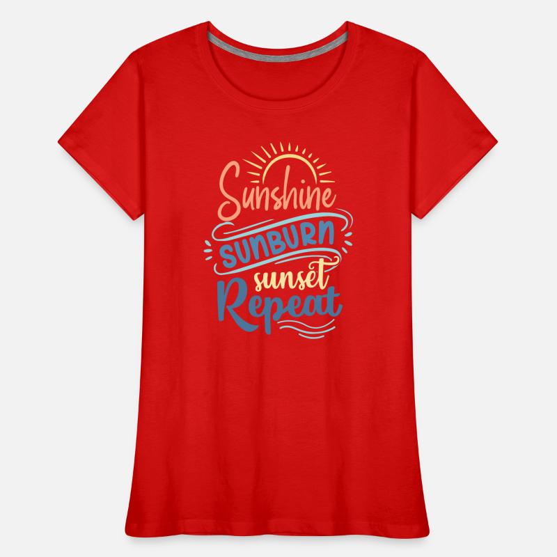 Soleil Coup De Soleil Coucher De Soleil Répéter T-shirt bio Premium Femme