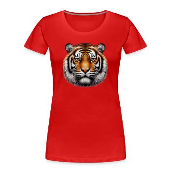 Tiger - Women's Premium Organic T-Shirt - red - Front - Mia (176cm)