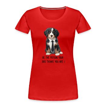 Berner Sennenhund - Frauen Premium Bio T-Shirt - Rot - Vorne - Mia (176cm)