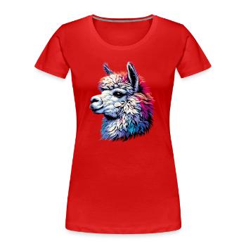 Alpaga - T-shirt bio Premium Femme - rouge - Devant - Mia (176cm)