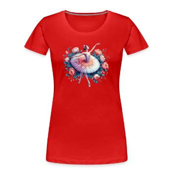 Balletttänzerin mit Tutu - Frauen Premium Bio T-Shirt - Rot - Vorne - Mia (176cm)